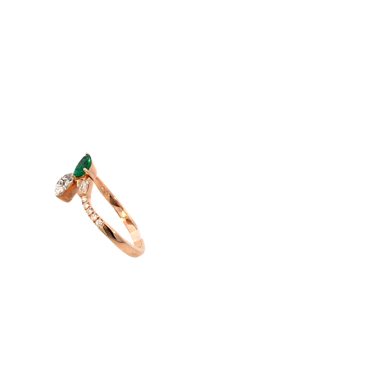 Anello "GREEN DROP" in oro