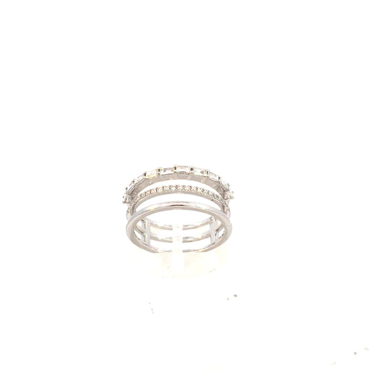 Anello "DIAMOND STRIPES" in oro bianco