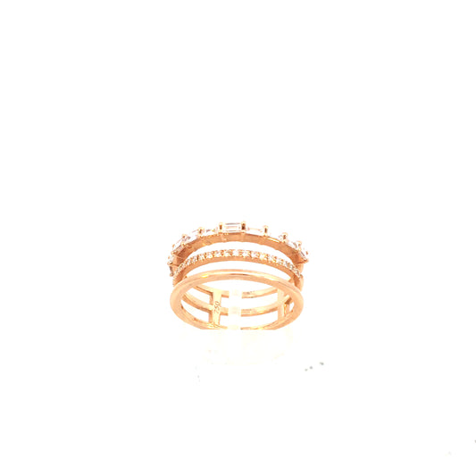 Anello "DIAMOND STRIPES" in oro rosa