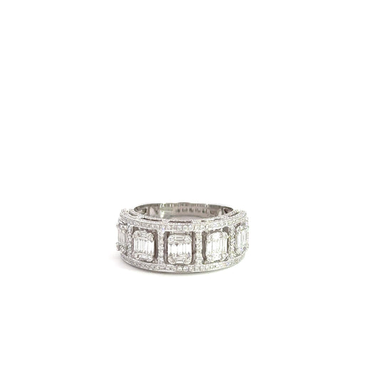 SQUARES WHITE RING