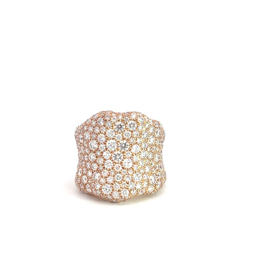 WAVE BAND ROSE RING