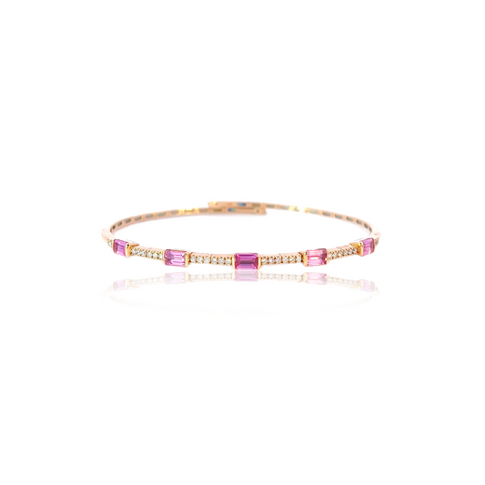 PINK SAPPHIRE BAGUETTE BRACELET