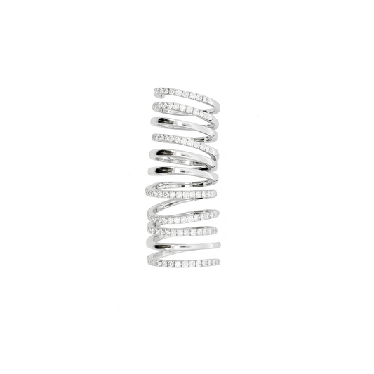 SPIRAL WHITE RING