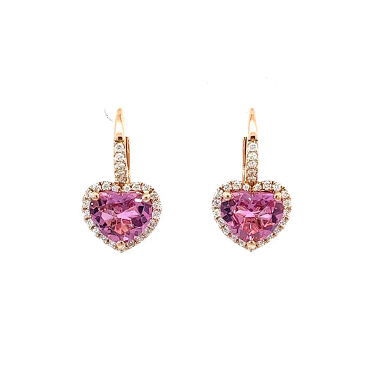 Orecchini "PINK TOPAZ HEART"