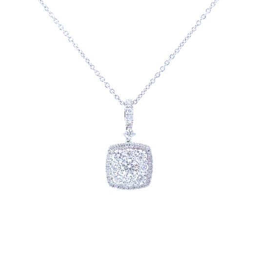 Collana pendente "SQUARE WHITE DIAMOND"
